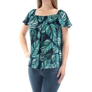 maison Jules Womens Botanical Off-the-Shoulder Peasant Blouse, Size Small